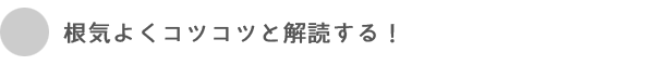 根気よくコツコツと解読する！